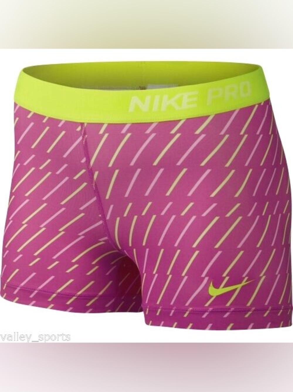 Nike Pro yellow pink dri-fit spandex shorts 💜
